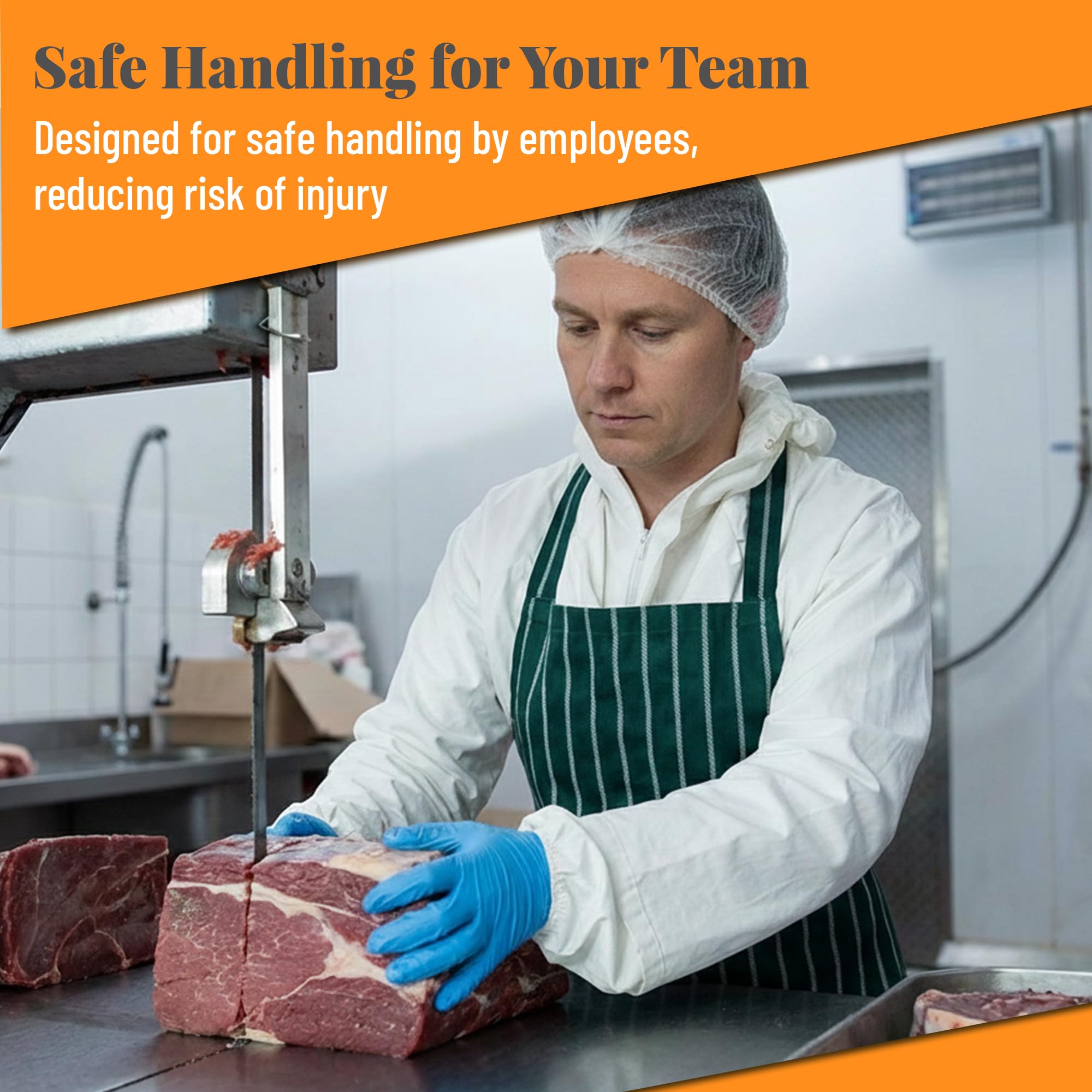 Cutlery Mania 65inch bone-in lamb blade for efficient bone-in portions.