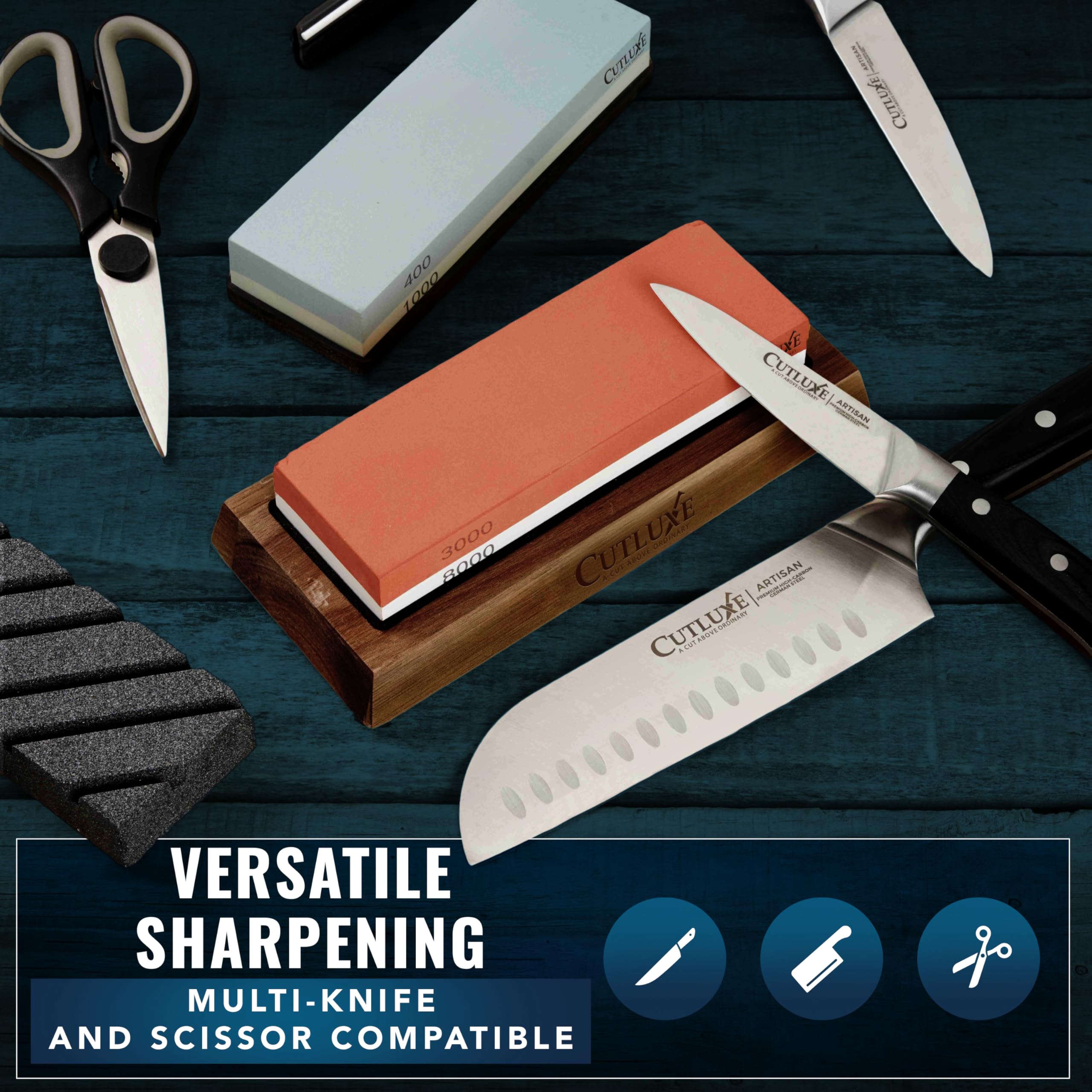 Cutluxe leather strop delivers a final polish for a ready edge.
