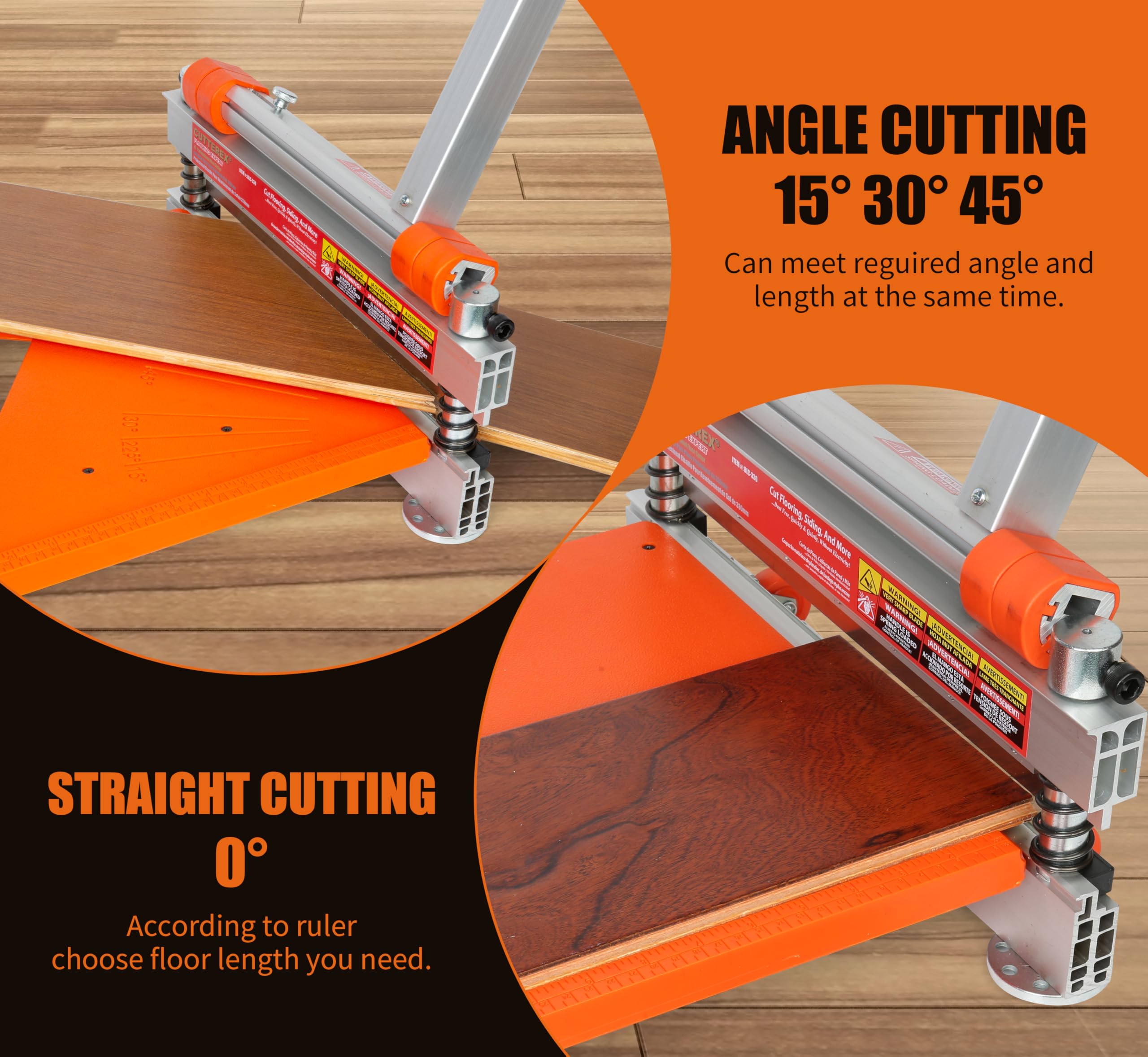 Cutterex aluminum long-leverage handle provides extra power and control during installation.