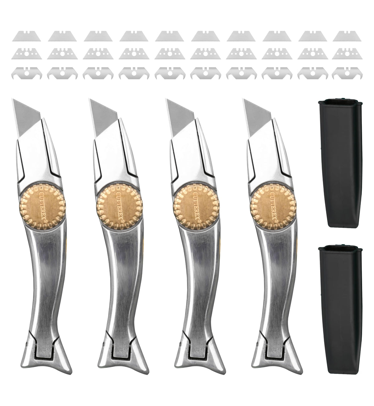Cutterex Heavy Duty Shark Knife kit, top view, durable construction for tough cuts.
