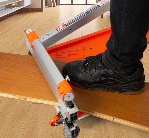 Cutterex slide-stop lock and table handhole simplify storage and transport.