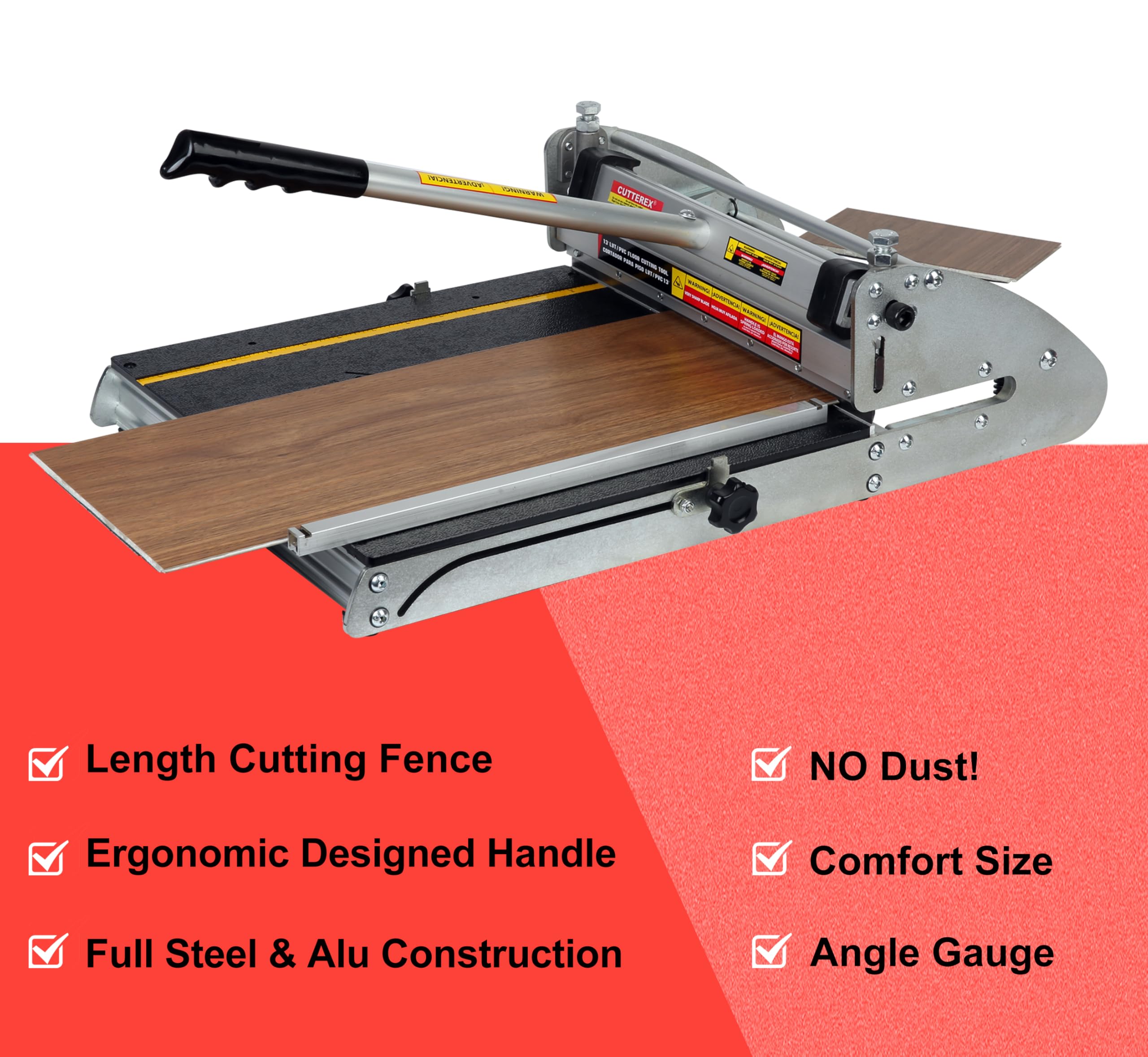 CUTTEREX with stop fence and angle gauge for precise vinyl cuts
