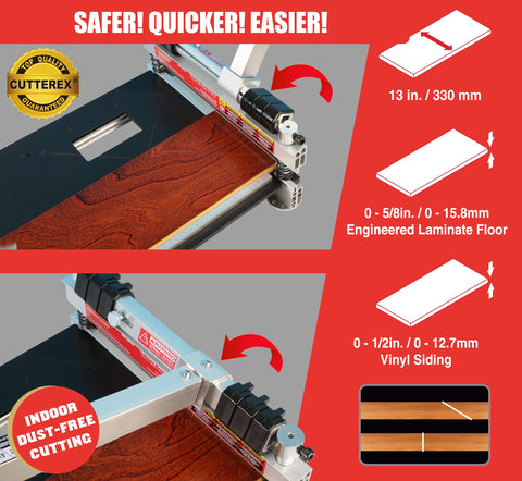 Cutterex telescopic long handle provides extra leverage for easier deep cuts.