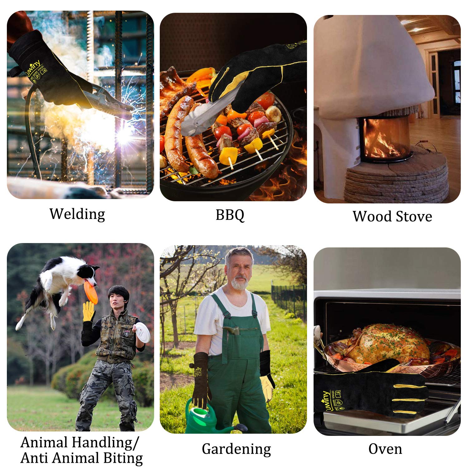 Cuwiny welding gloves multi-use for kitchen and forge tasks.