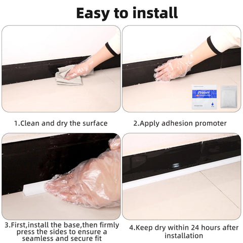Cuysfead baseboard-gap filler reduces gaps for a tidy room finish.