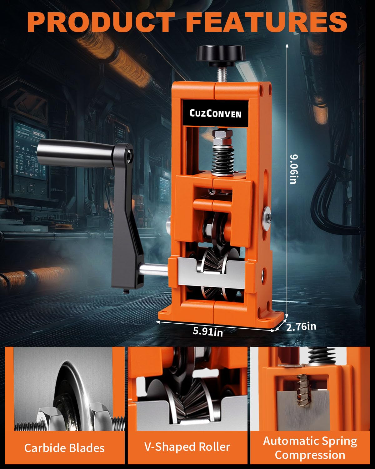 CuzConven wire stripper machine with adjustable blades for precise stripping.