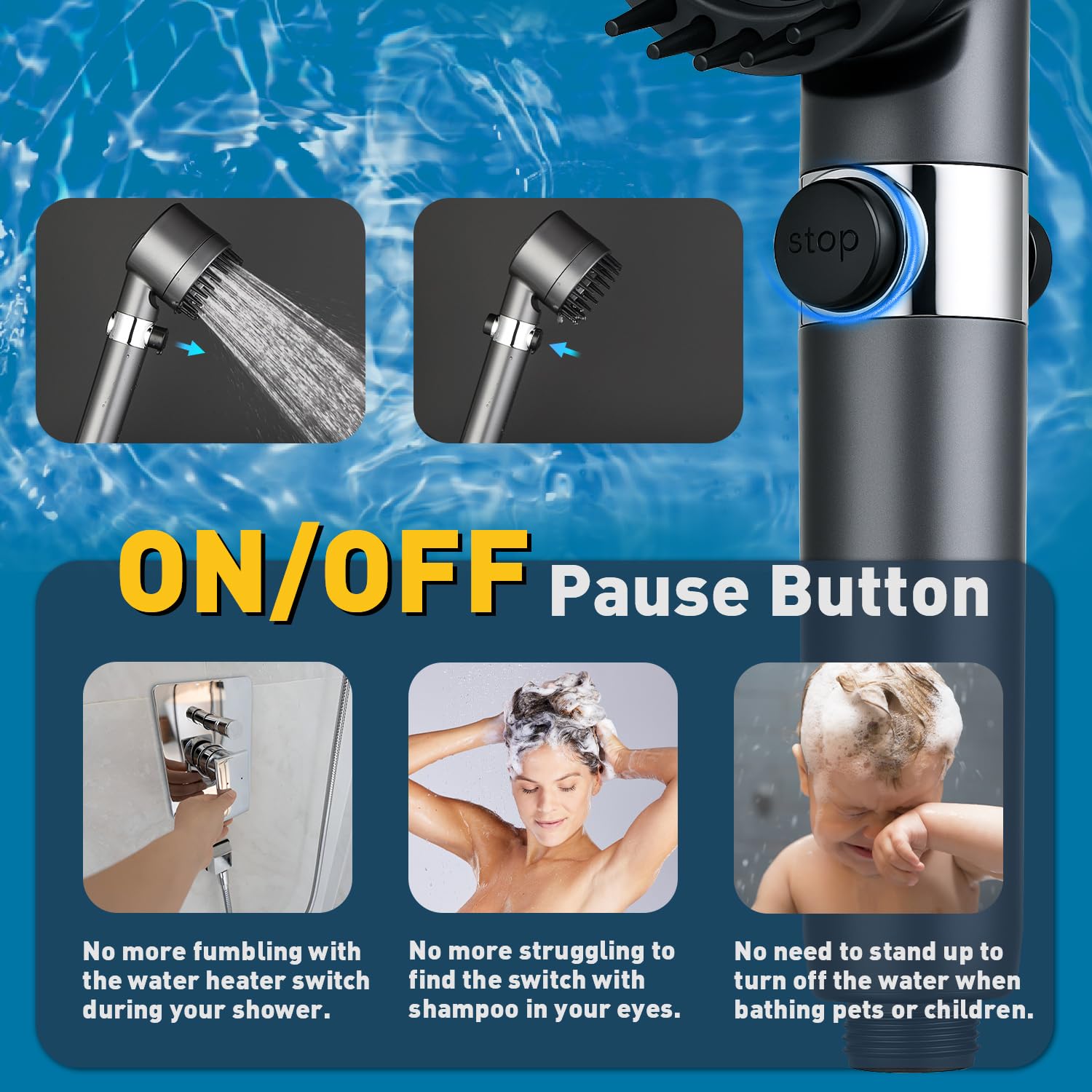 CWPW filtered shower head 79-inch hose provides flexible reach