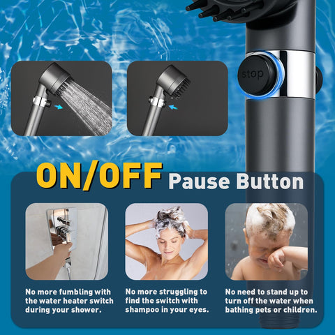 CWPW filtered shower head 79-inch hose provides flexible reach