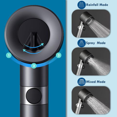CWPW filtered shower head multi-spray settings for versatile showers