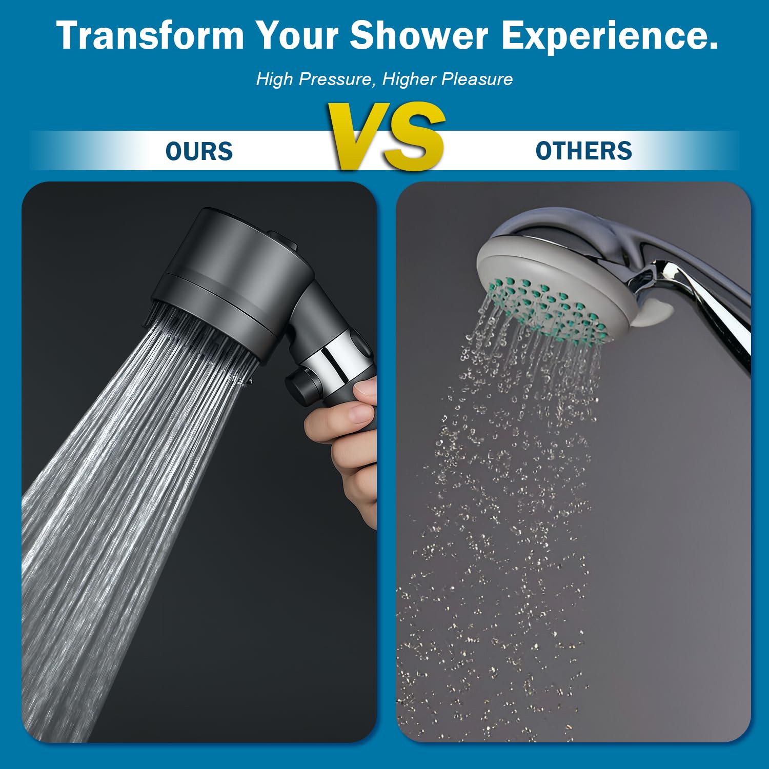 CWPW filtered shower head on-off pause for quick water control