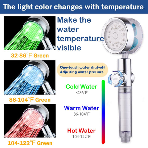 CWPW ANTOWER LED shower hose reaches 79 inches for flexible bathroom layout.