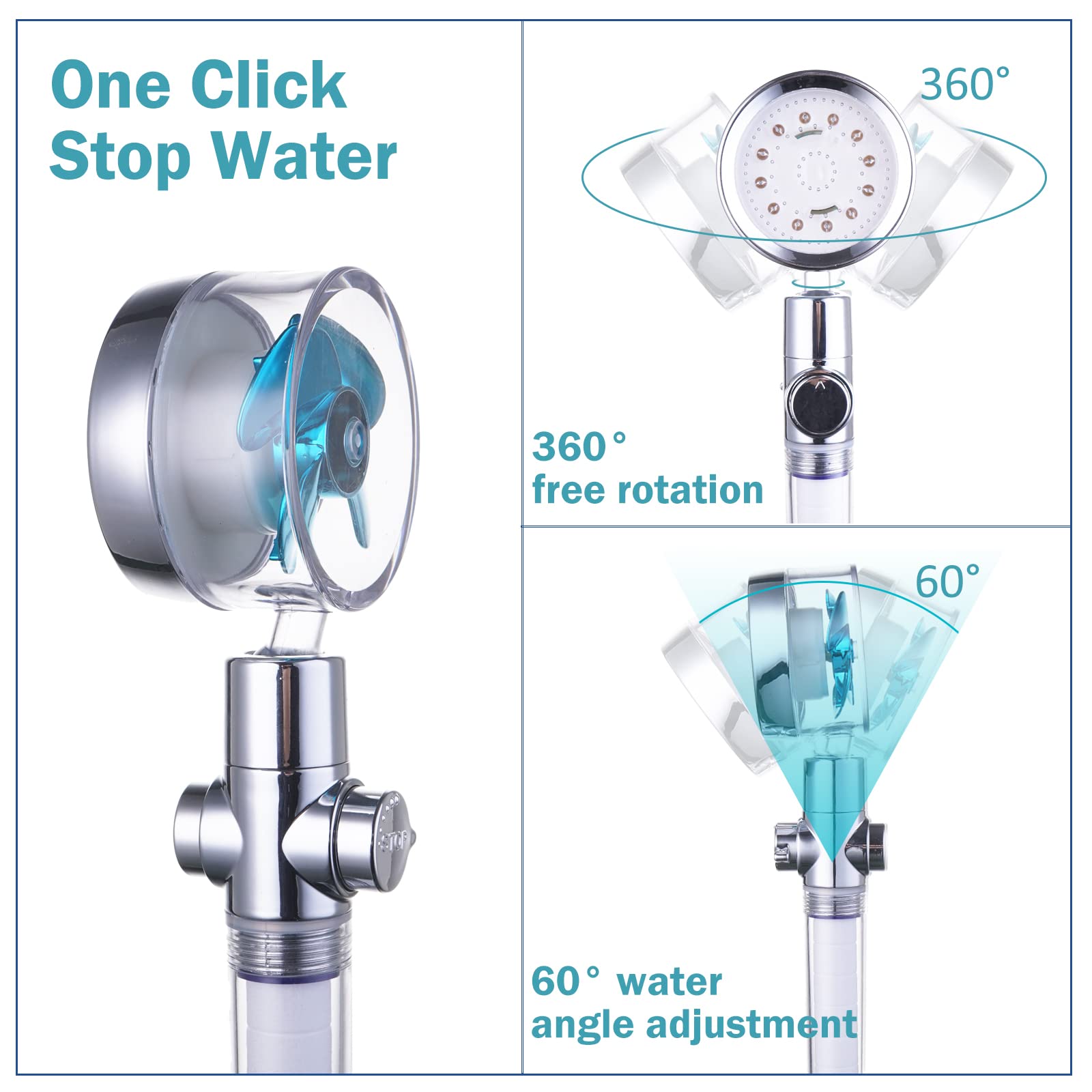 CWPW ANTOWER pause switch on the handle helps conserve water with a quick press.