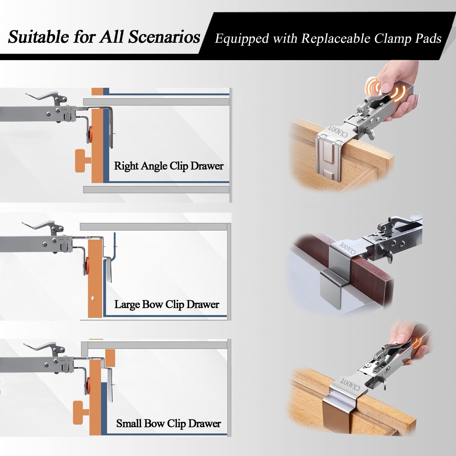 CXAOOT adjustable width clamps adapt from 21 to 50 mm
