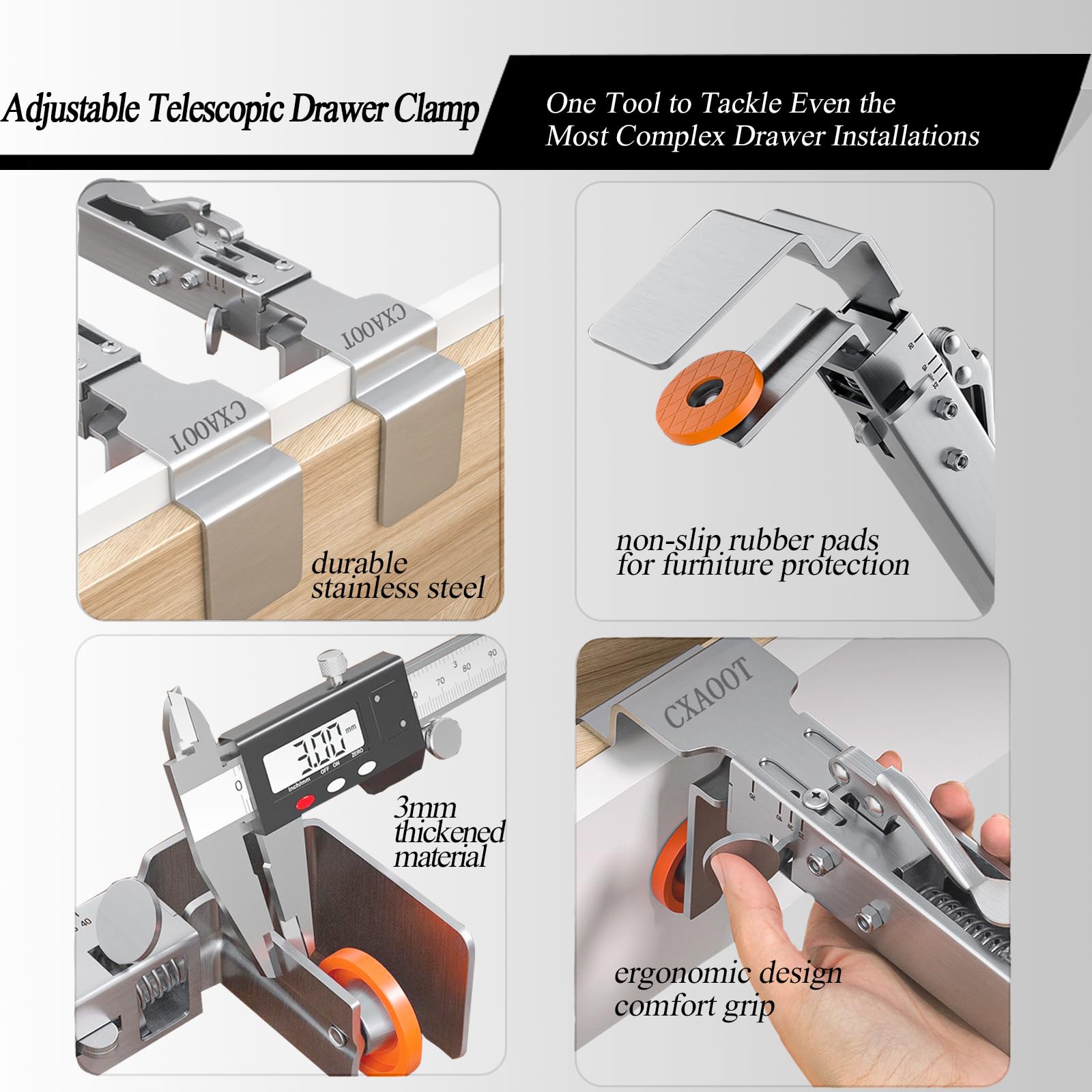 CXAOOT big bow clamp secures wide drawer fronts with strong, durable clamping