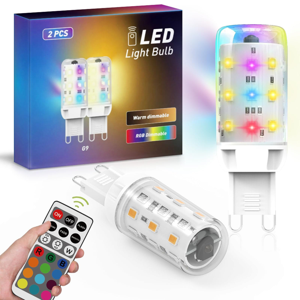 Cxyemt G9 LED bulb with 12 colors and remote for quick mood changes.