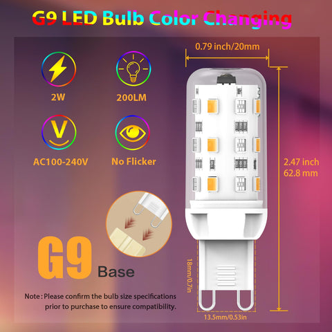 Cxyemt G9 LED bulb with dimming settings for adjustable brightness.