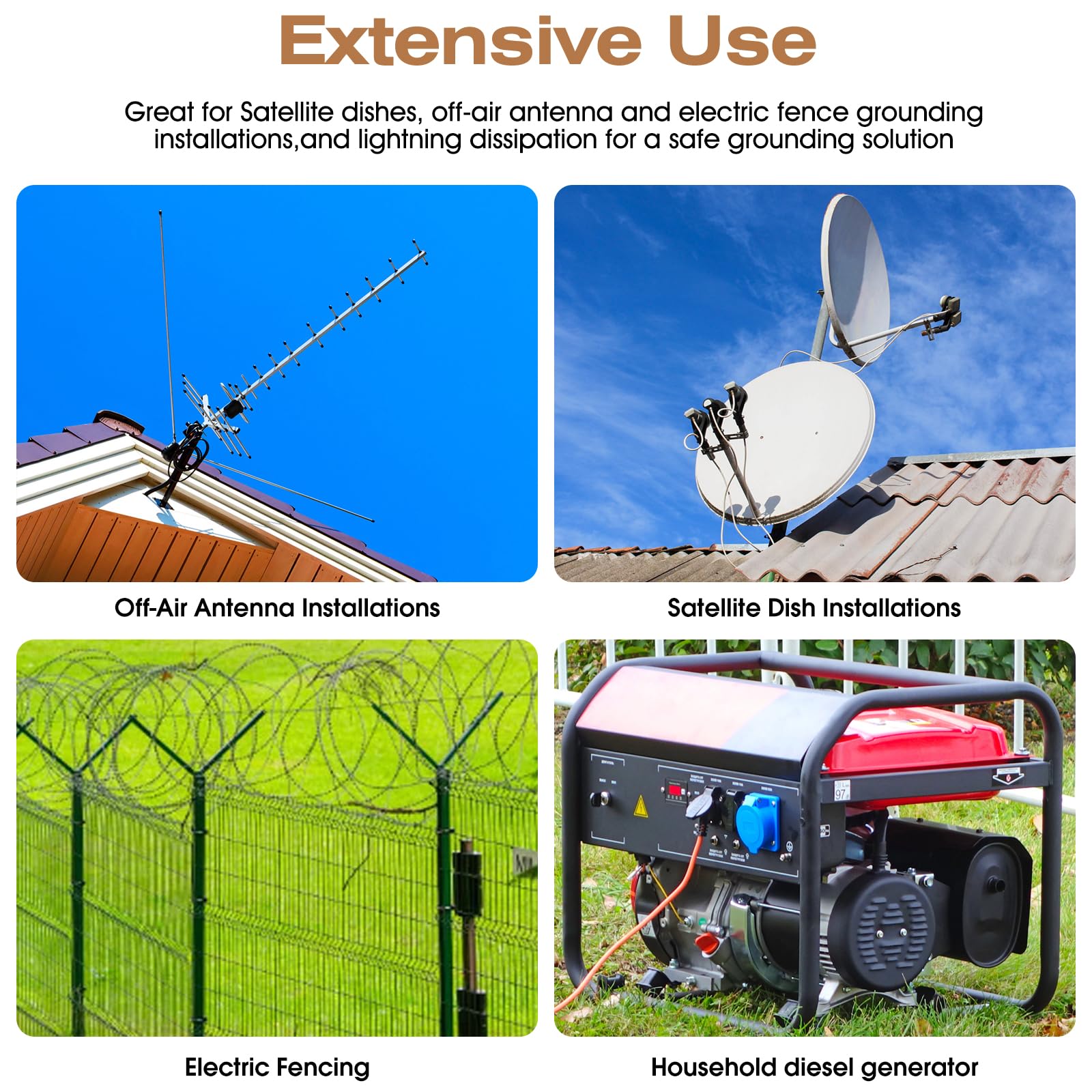 CYANTEKOMS outdoor-durable grounding rod withstands harsh weather.
