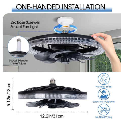 CybaaLuxzus E26 base installation shows bulb-swap convenience