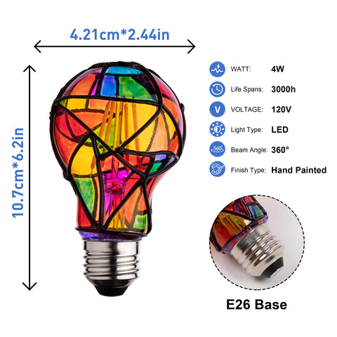 CybaaLuxzus rainbow mosaic bulb emits colorful light for cozy spaces