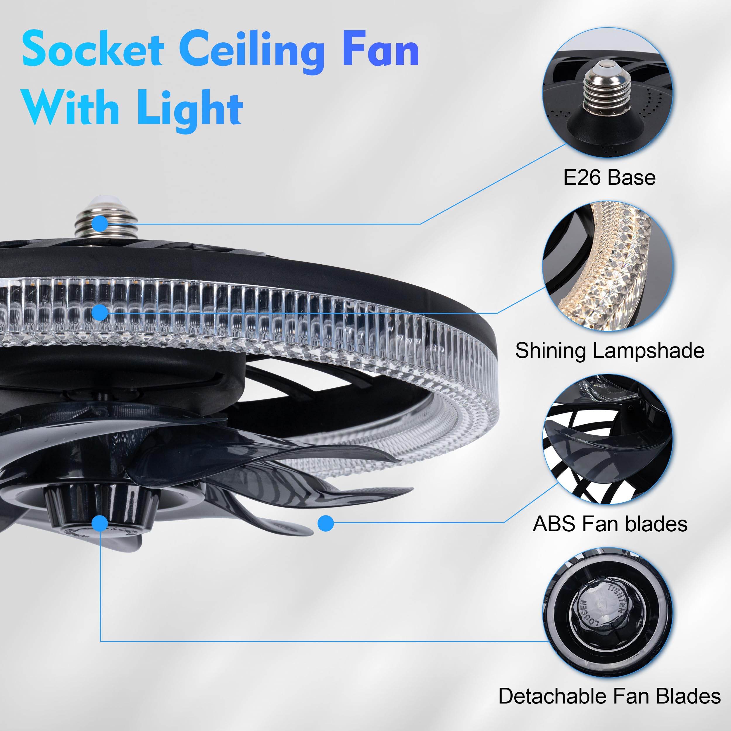 CybaaLuxzus removable fan-light combo for easy cleaning and flexible use