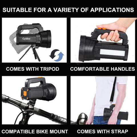 Cybbo tripod mount enables flexible, hands-free positioning.