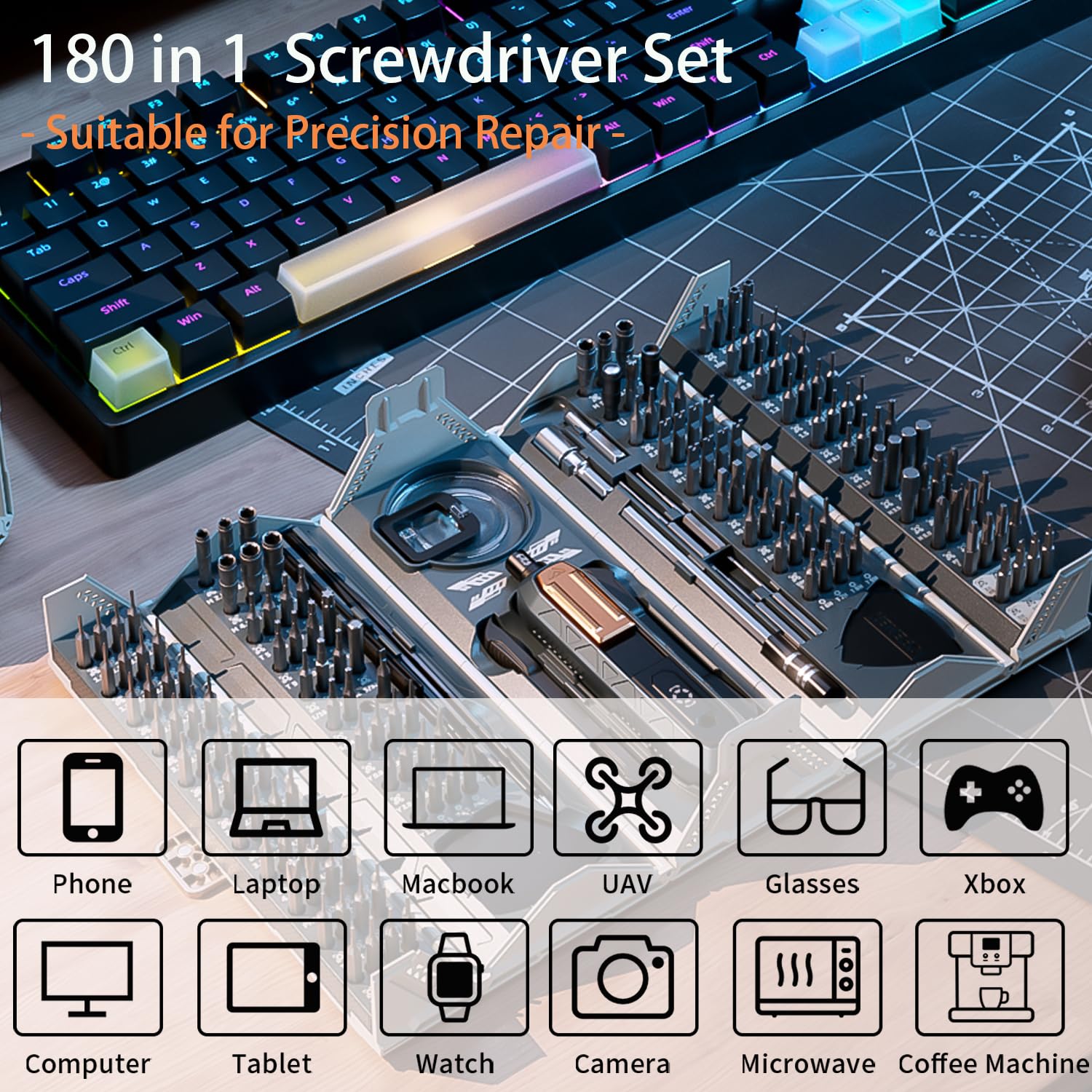 CybJoy magnetic storage case and bits keep tools organized for efficient DIY electronics.