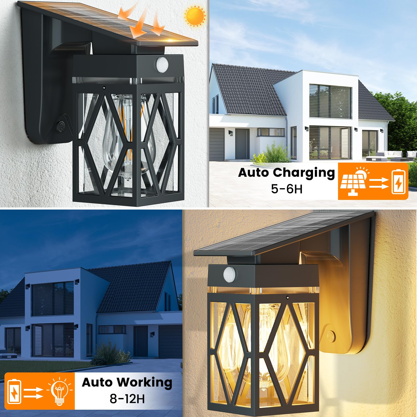 Cybrasc dusk-to-dawn mode lights stay softly lit for evenings and early nights.