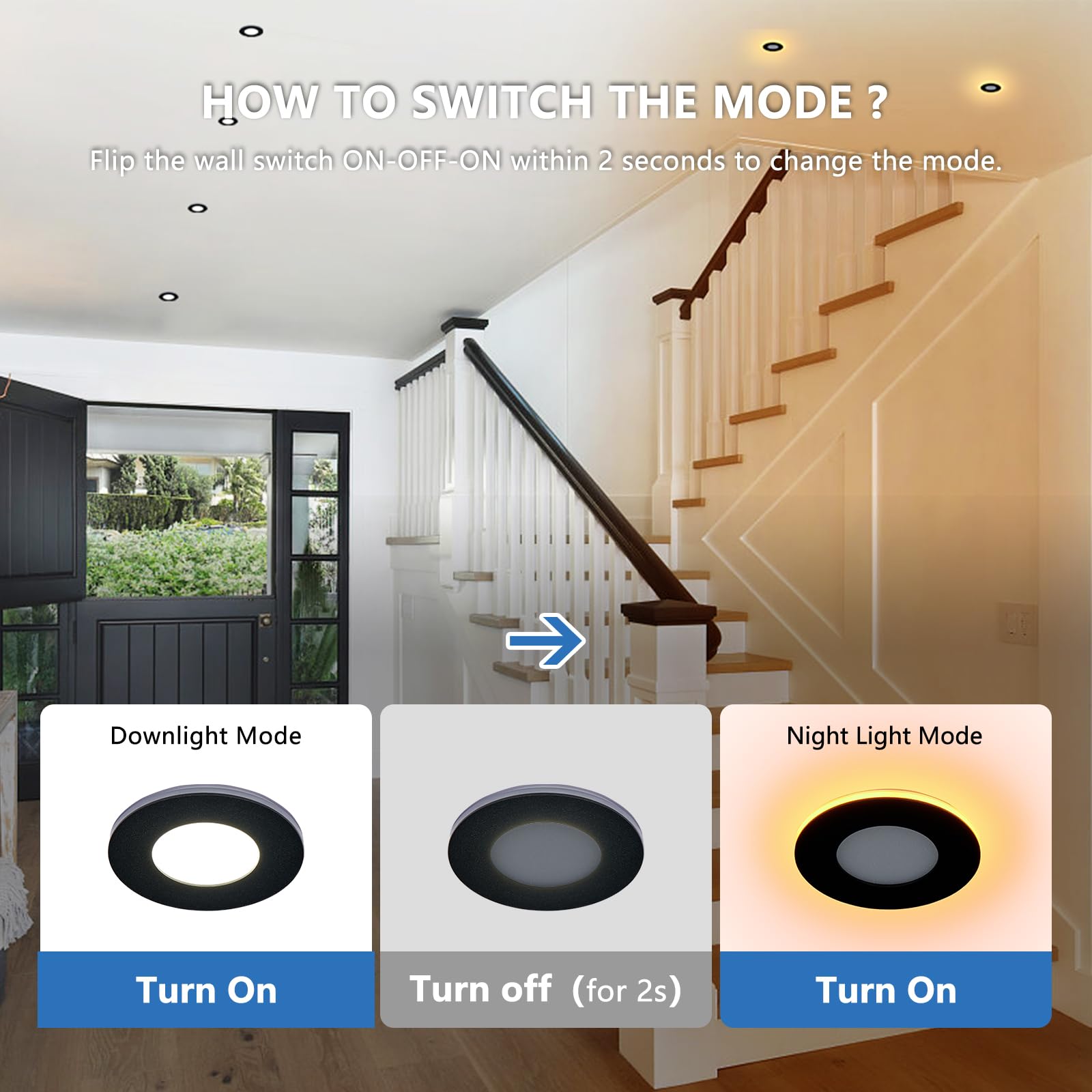 CycevSun recessed light showing sync/reset function for multi-light control