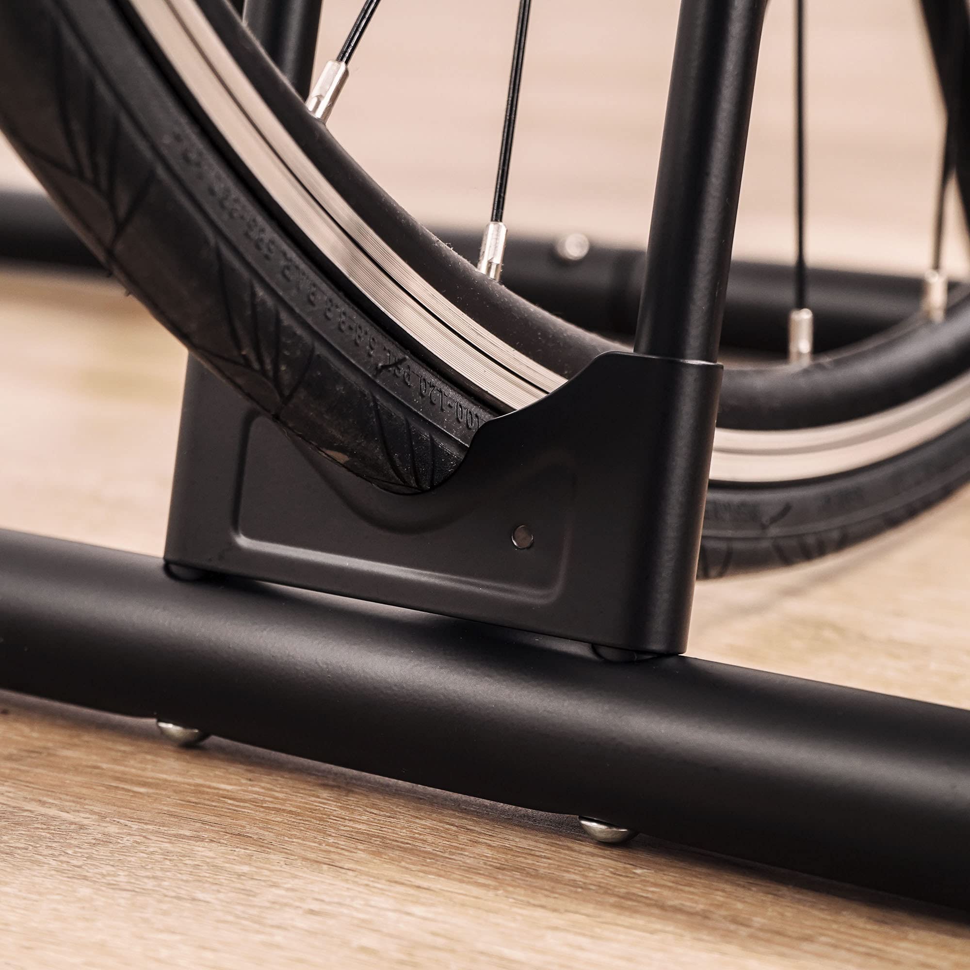 CyclingDeal bicycle floor rack stand three bikes in use setup