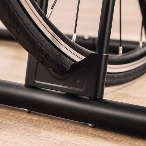 CyclingDeal bicycle floor rack stand three bikes in use setup