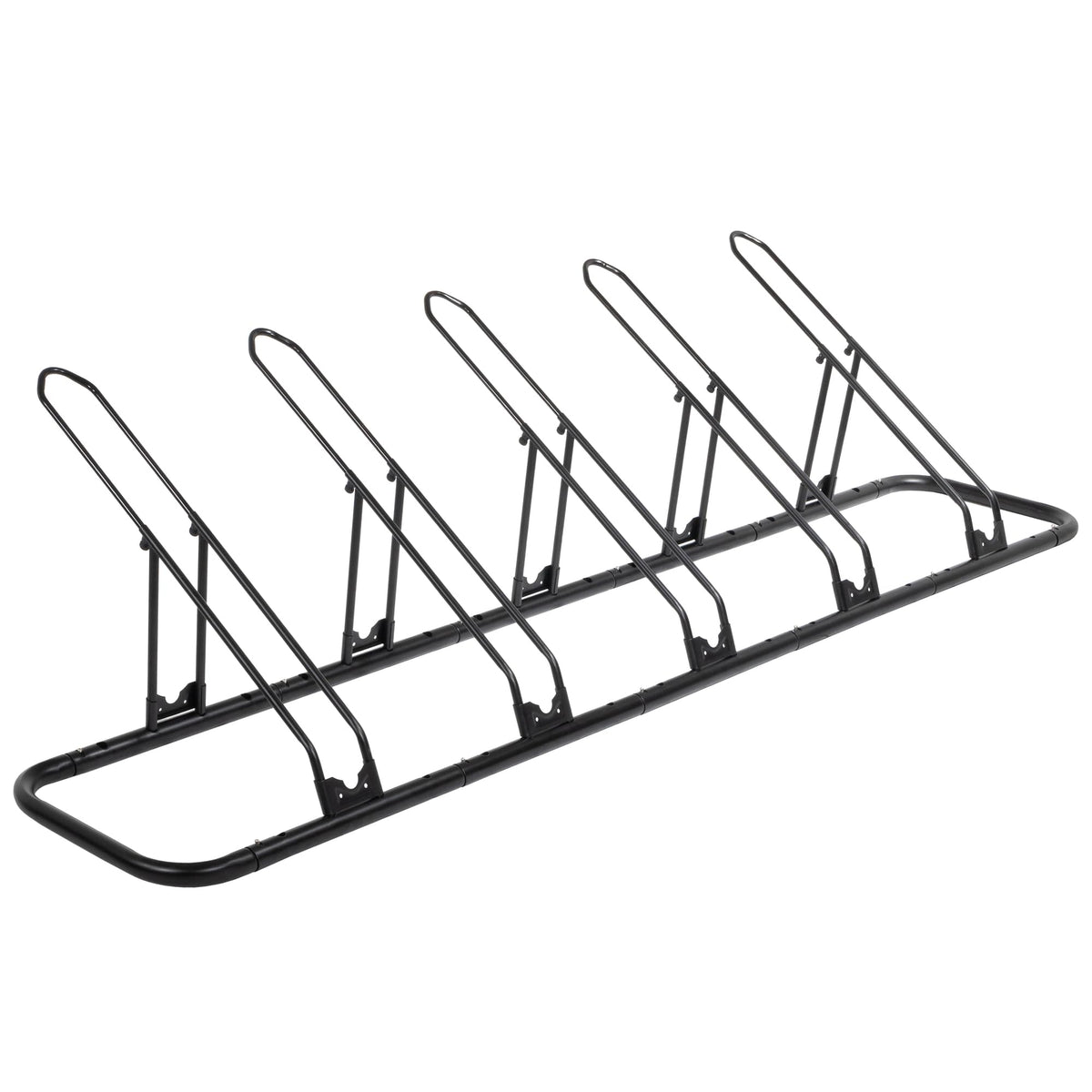 CyclingDeal front view; sturdy five-bike capacity for secure storage.