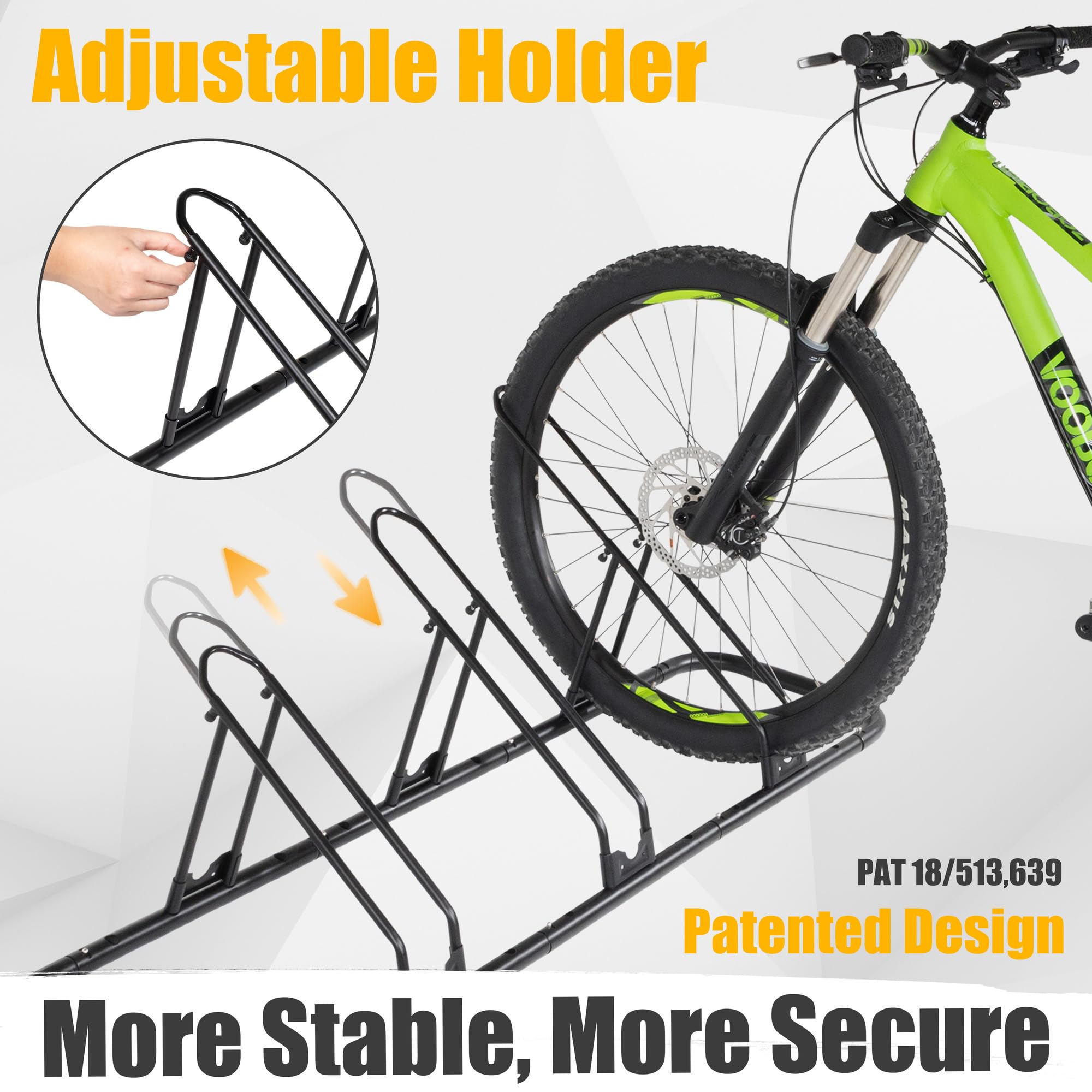 CyclingDeal side view; space-saving indoor bike organization.
