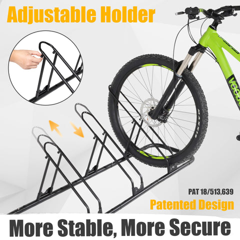 CyclingDeal side view; space-saving indoor bike organization.