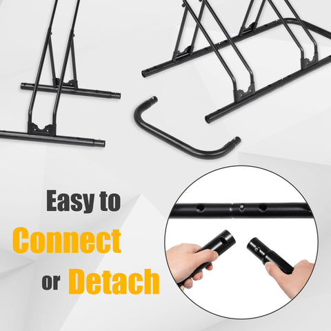 CyclingDeal rack length 207 cm; spacious five-bike layout.