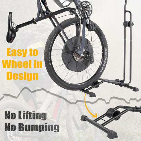 CyclingDeal stand with rubber feet reduces slips and floor damage