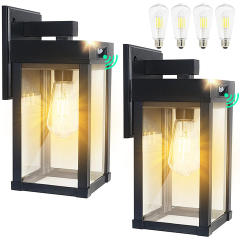 CYHKEE solar wall light for outdoor front door with warm glow