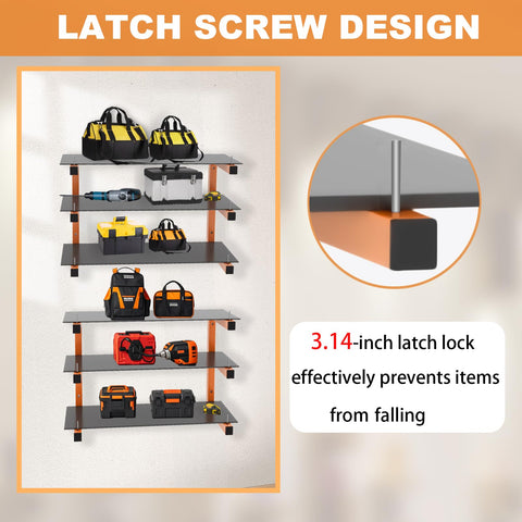 Cyhwealth six-level garage shelving increases floor space in busy workshops.