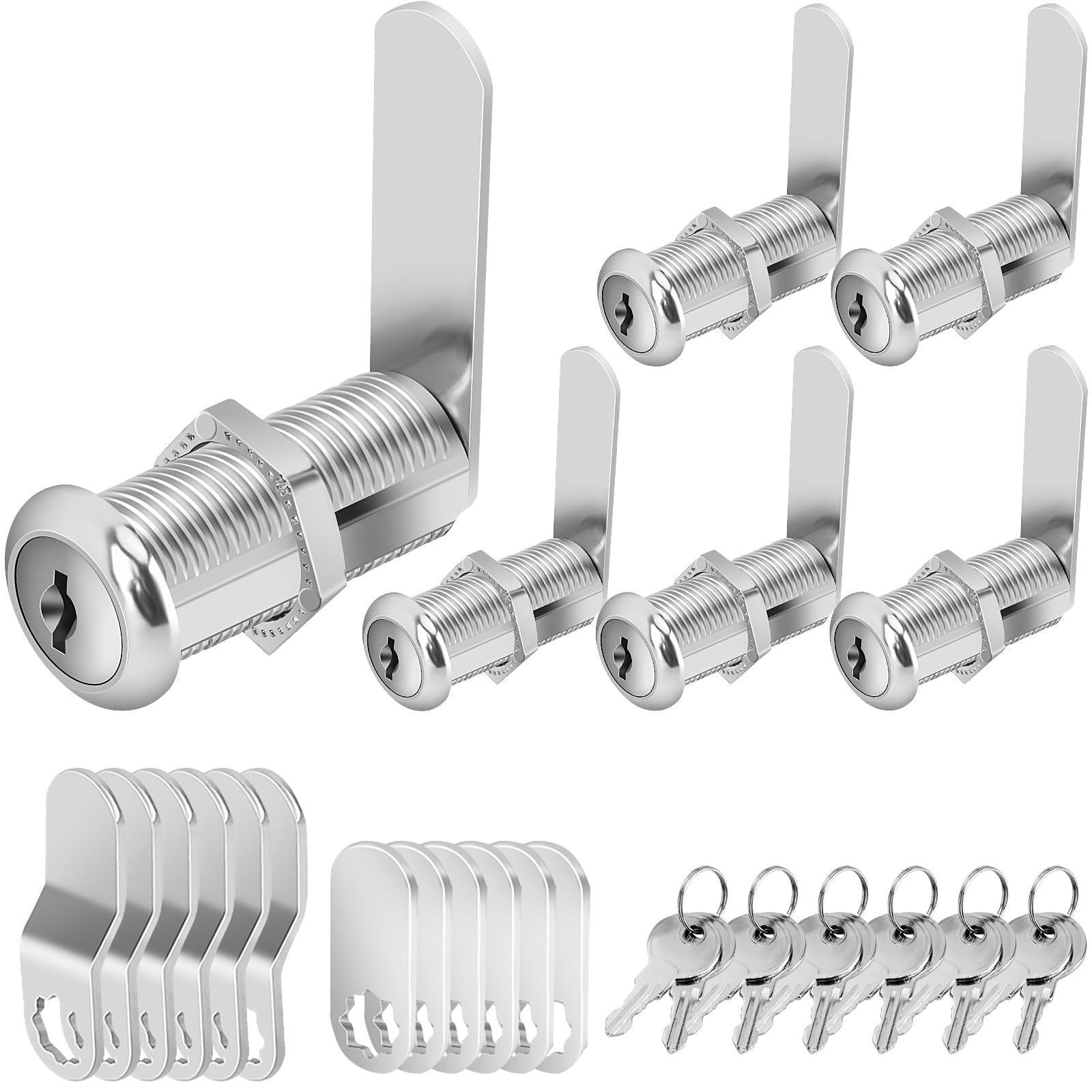Cylinnda cabinet locks with keys for secure storage and easy access.
