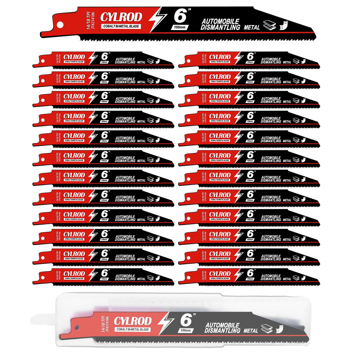 Cylrod 6in blade with 14-18 TPI for fast metal cutting.