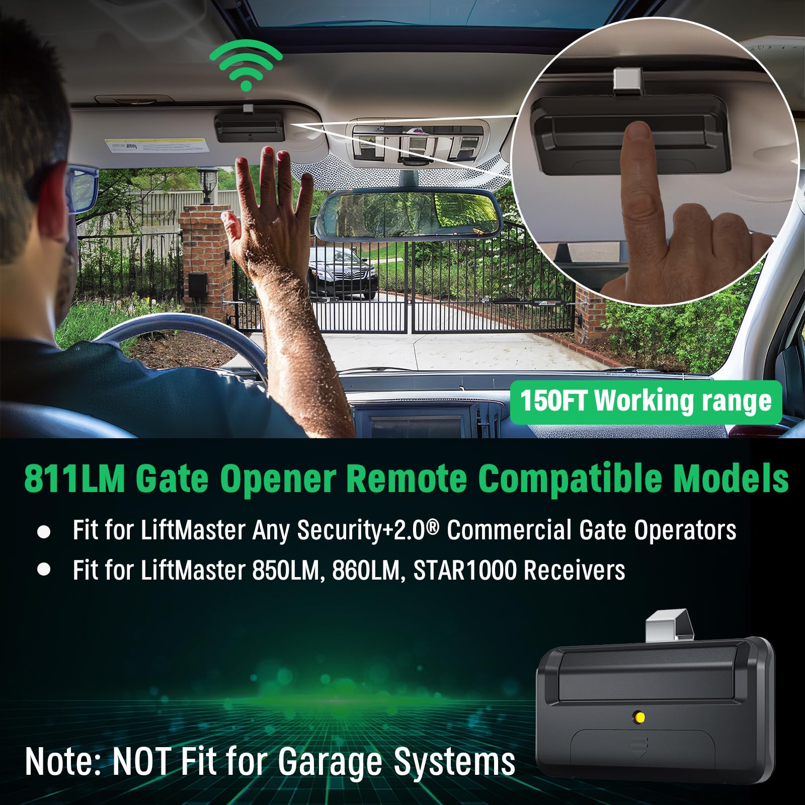 Cylrod 811LM remote side button demonstrates durable one-button operation.