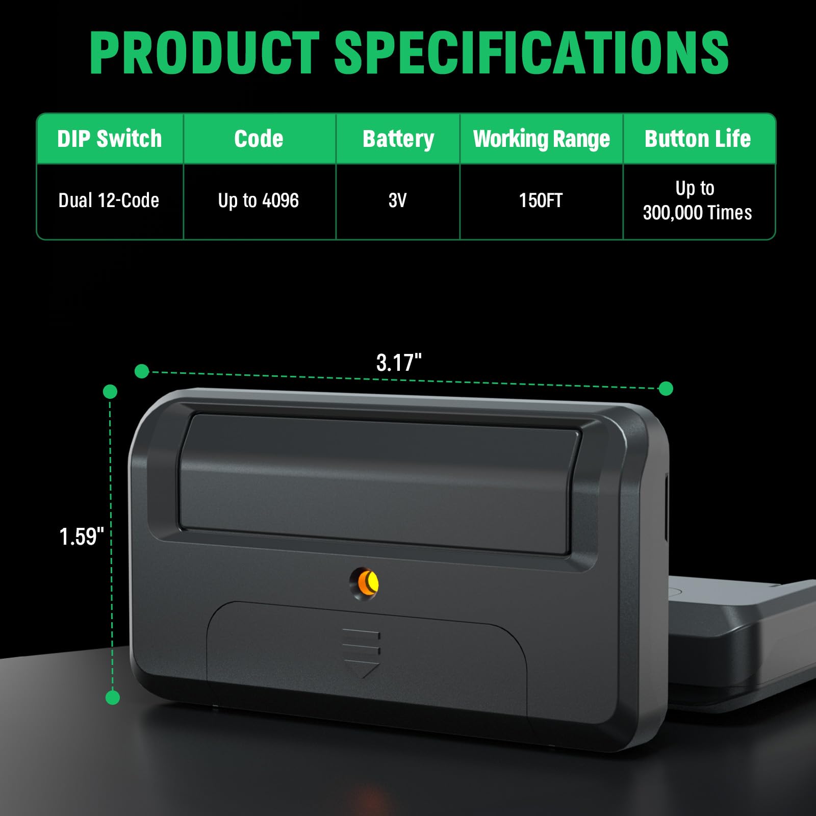 Cylrod 811LM remote visor clip for easy storage and quick access.