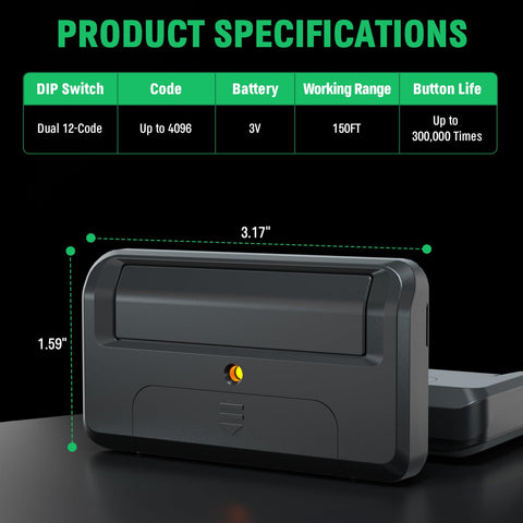 Cylrod 811LM remote visor clip for easy storage and quick access.