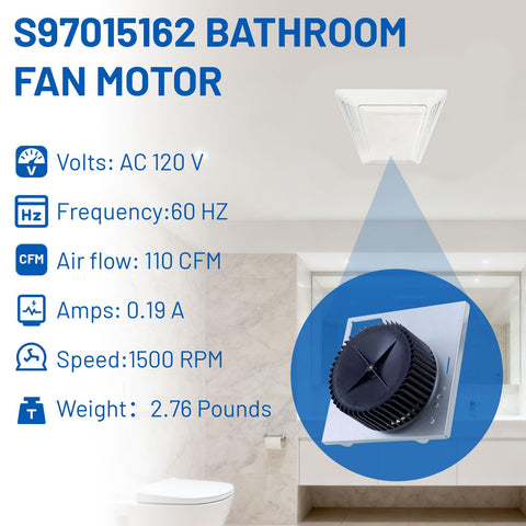 Efficient 110 CFM operation helps bathroom ventilation and comfort.