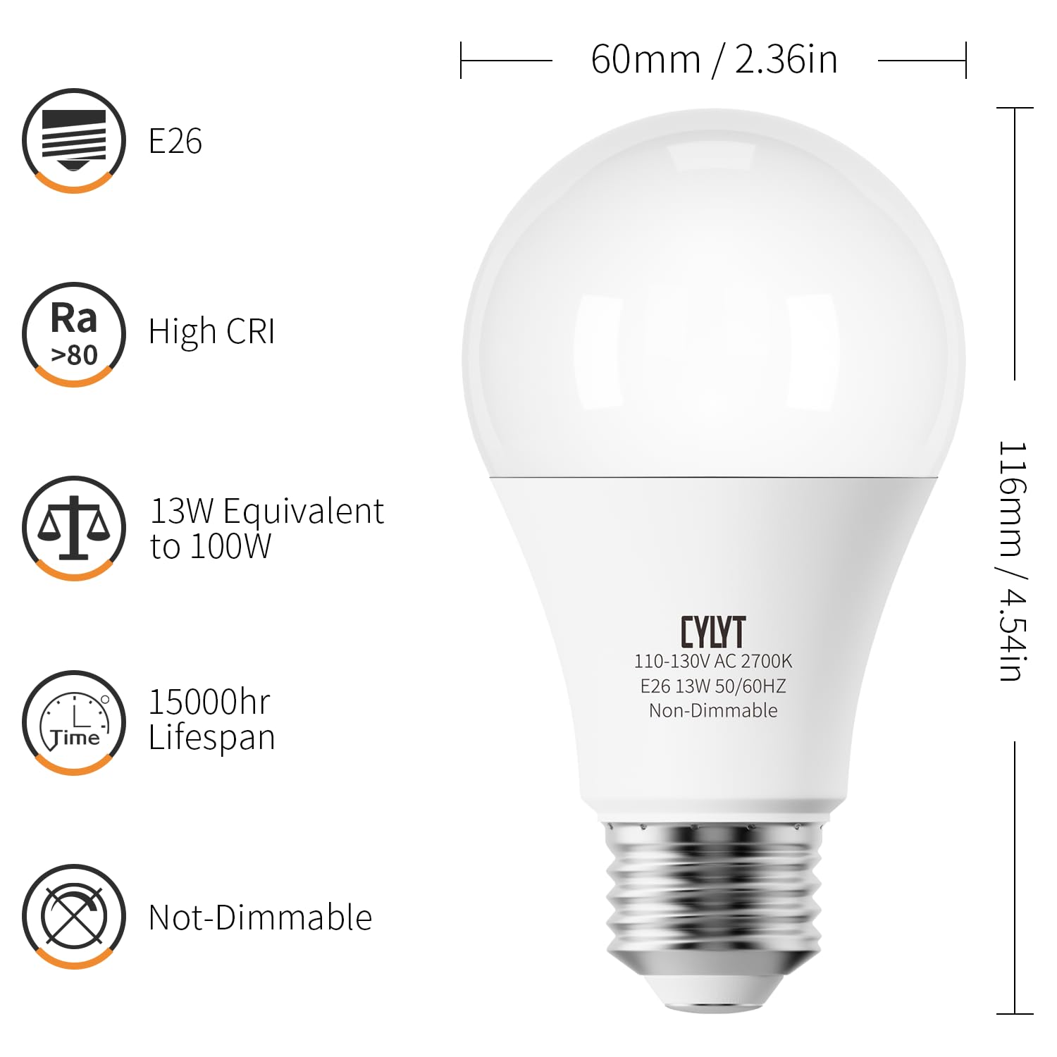 CYLYT LED bulb delivering 1500 lumens for bright dining room illumination