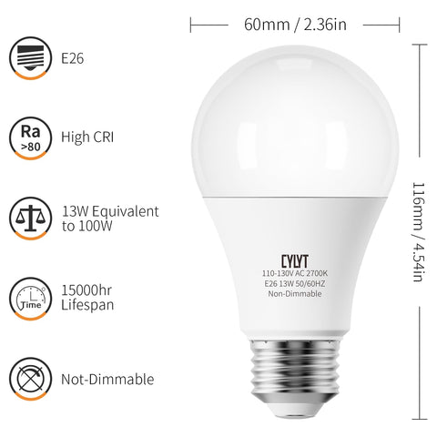 CYLYT LED bulb delivering 1500 lumens for bright dining room illumination