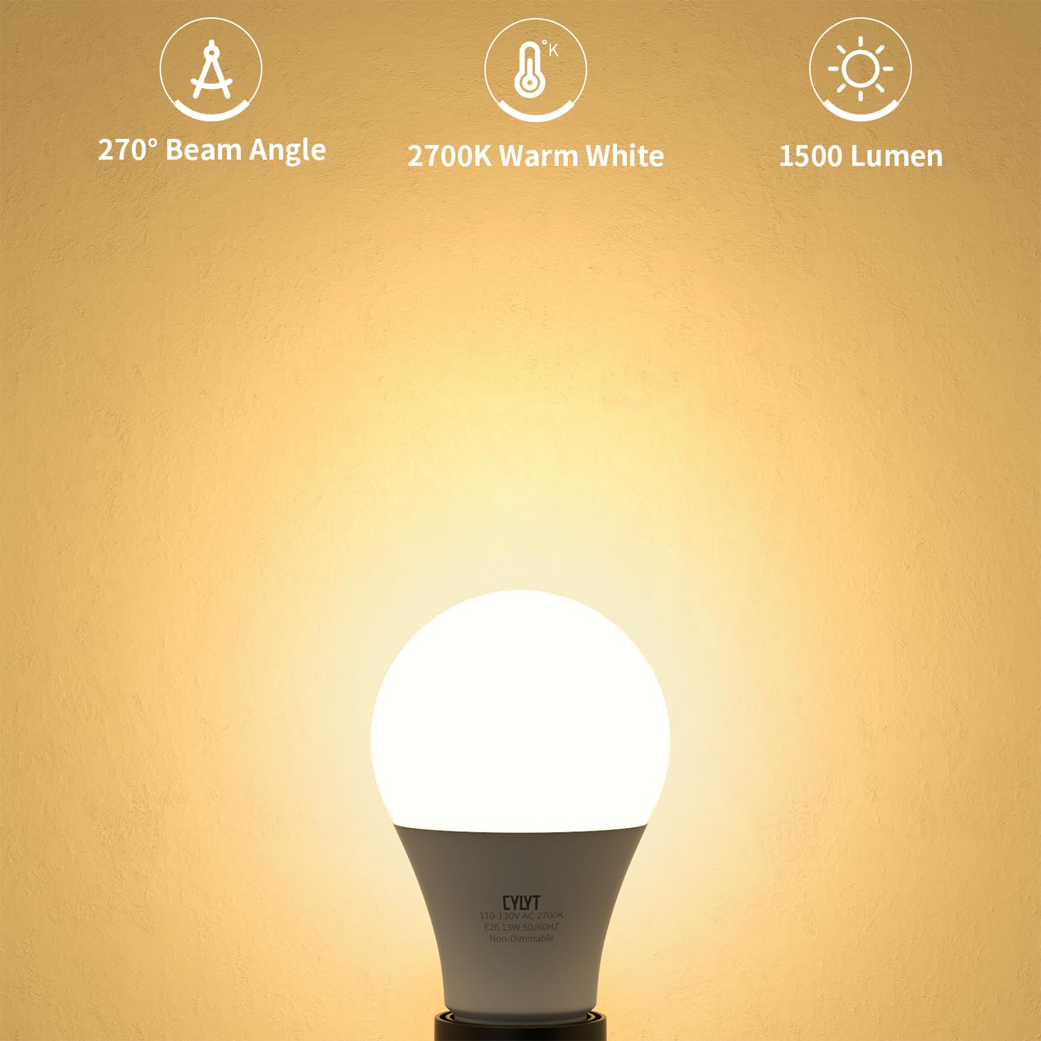 CYLYT A19 LED bulb with E26 base ideal for kitchen lighting