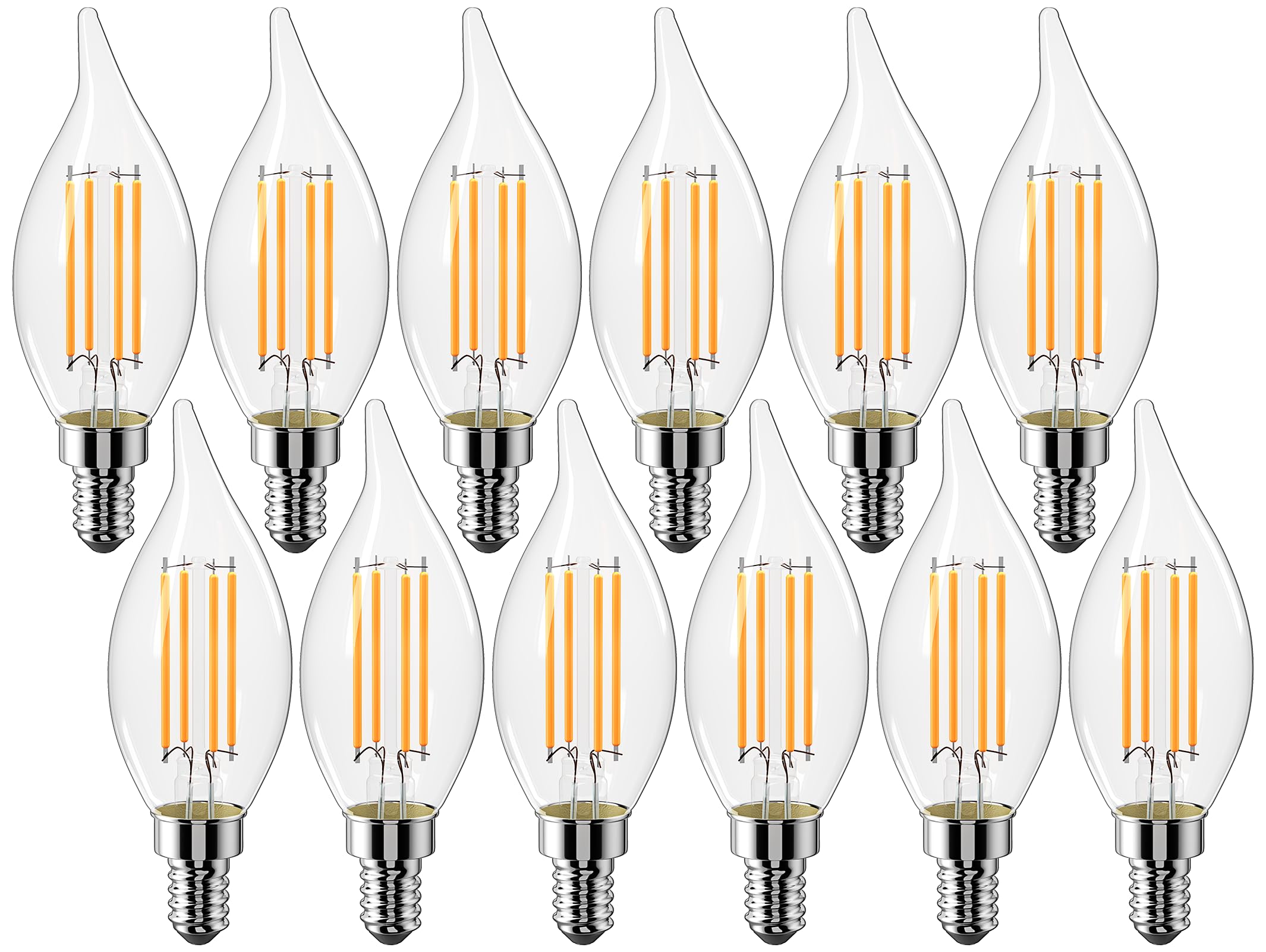 CYLYT dimmable E12 candlebulb in clear glass for warm ambience.