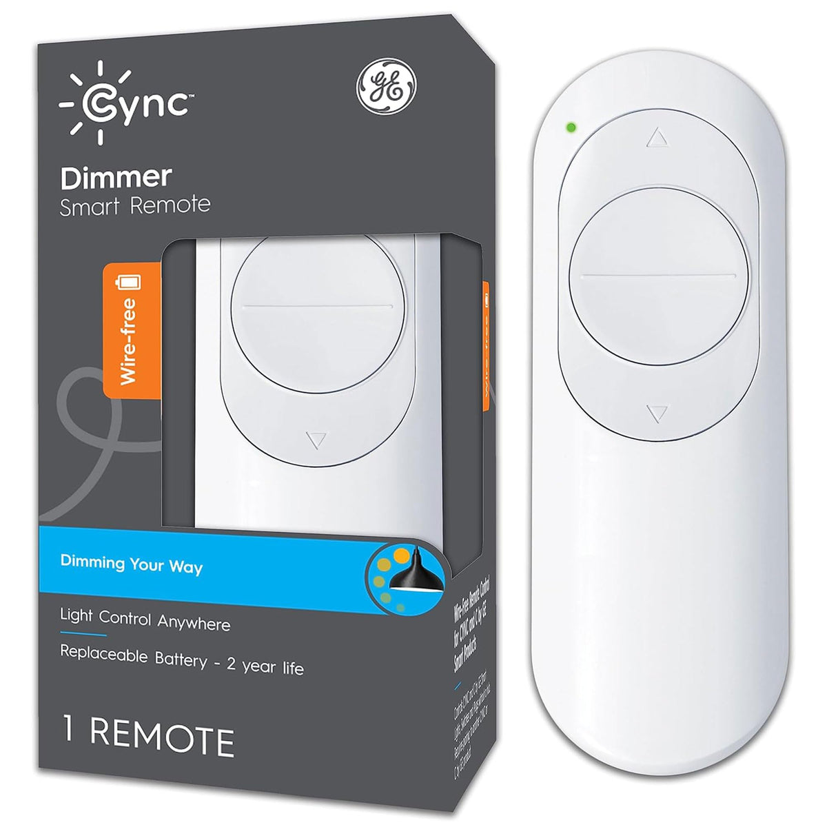 GE Cync battery powered dimmer remote enables wireless lighting control anywhere
