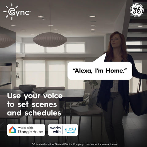 Cync GE Reveal downlight vibrant colors brighten home decor and ambiance.