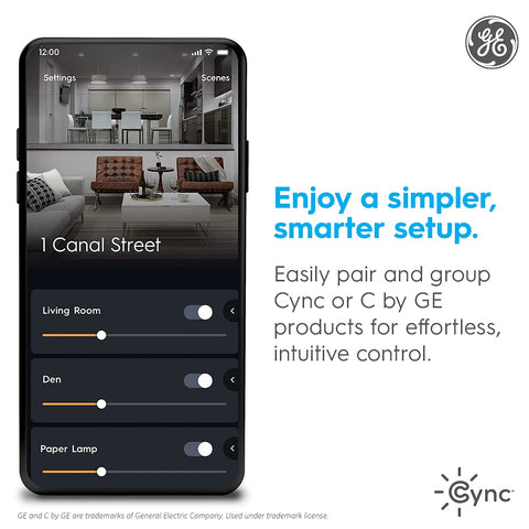Cync GE ST19 Edison-style bulb fitting into away-mode lighting for security and presence